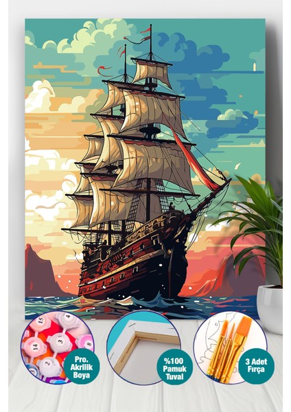 Korsan Gemisi Sayılarla Boyama Seti