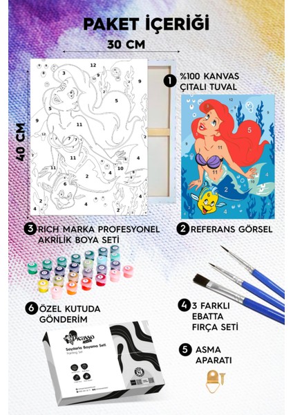 Minik Deniz Kızı Sayılarla Boyama Seti fiyatları