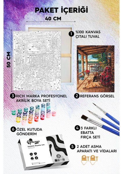 Kütük Ev Verandası Sayılarla Boyama Seti fiyatları