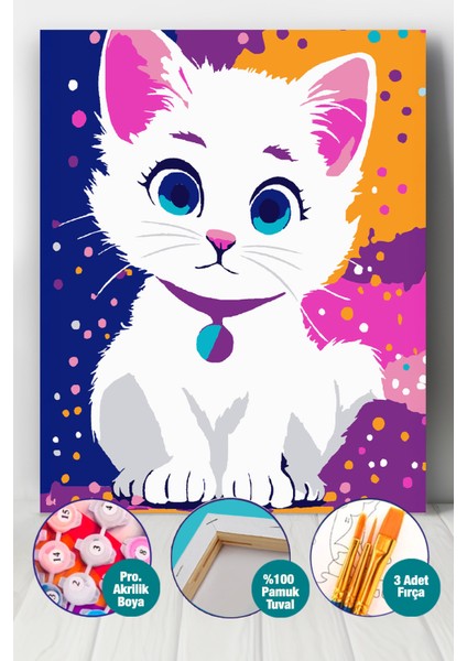 Bebek Kedi Sayılarla Boyama Seti