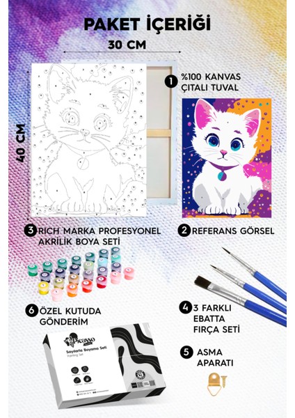 Bebek Kedi Sayılarla Boyama Seti fiyatları