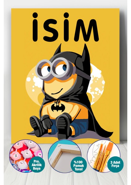 Isme Özel Batman Minyon Sayılarla Boyama Seti
