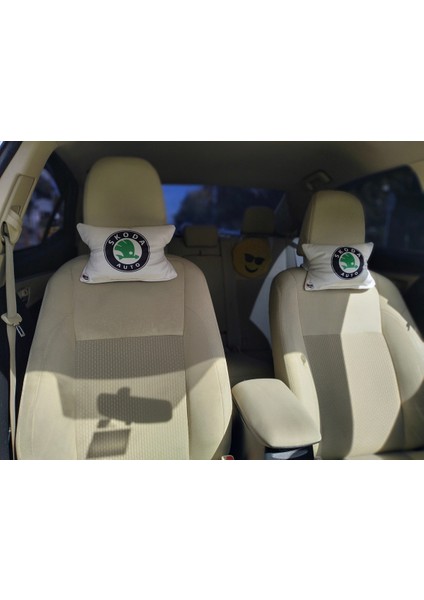 Skoda Logo Baskılı Tüm Modellere Uyumlu Araç Boyun Yastığı, Baby Face Kumaş modelleri