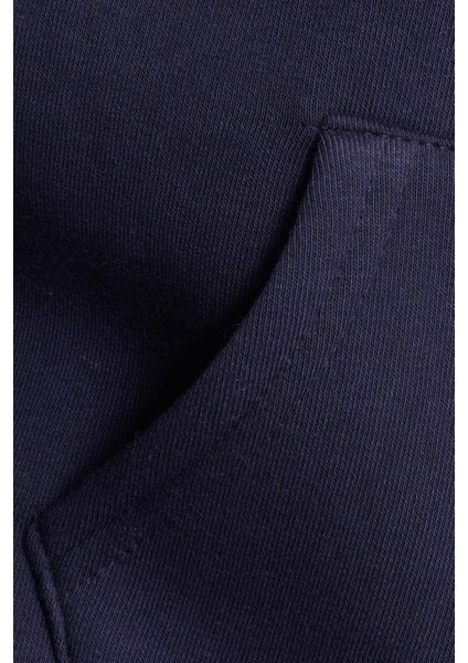 Kadın Slim Fit Dar Kesim Pamuklu Çift Çepli Kapüşonlu Fermuarlı Lacivert Hırka indirimleri