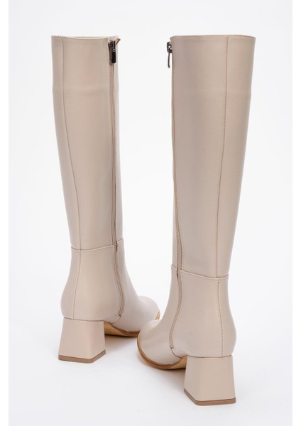 Ökçeli Kadın Çizme Bej Cilt fırsatları