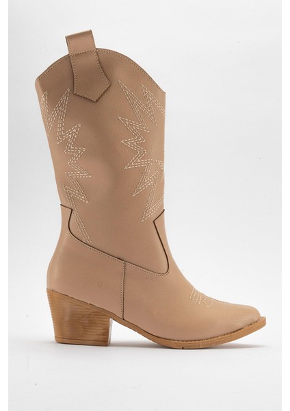 Kaydırmaz Yıldız Desenli Çizme Nude Cilt fiyatları