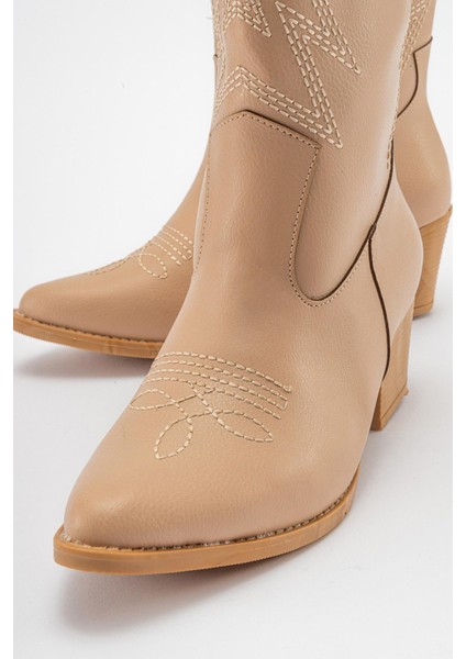 Kaydırmaz Yıldız Desenli Çizme Nude Cilt modelleri