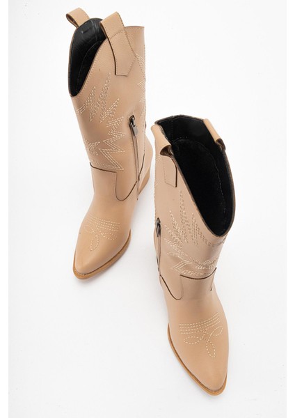 Kaydırmaz Yıldız Desenli Çizme Nude Cilt indirimleri