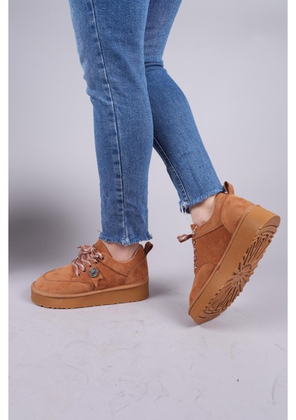 ELANDRA Tokalı Süet Sneaker TABA modelleri