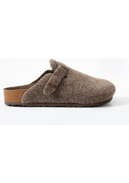 Keçe Kışlık Önü Kapalı Anatomik Taban Tokalı Sabo Terlik
