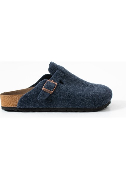 Keçe Kışlık Önü Kapalı Anatomik Taban Tokalı Sabo Terlik