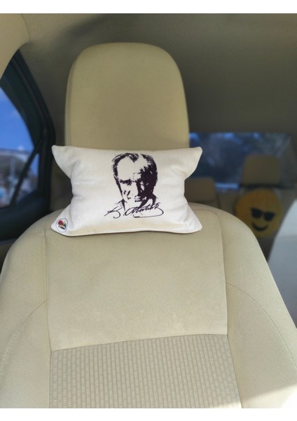 Atatürk Baskılı Araç Boyun Yastığı, Baby Face Kumaş