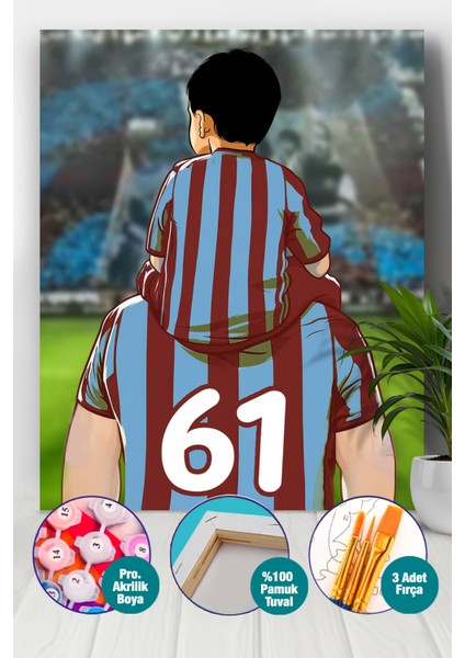 Bordo Mavi Aşkımız Sayılarla Boyama Seti