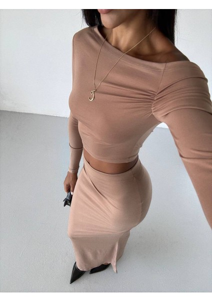 Sandy Kumaş Dar-Slim Kalıp Etek-Bluz Ikili Takım modelleri