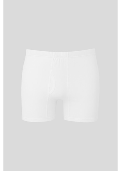 Erkek Pamuklu Penye Paçalı Boxer 3'lü Paket – Rahat & Dayanıklı | Beyaz K0043 fiyatları