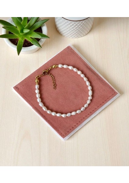 Gerçek Doğal Inci Arpa Inci Bileklik Çelik Aparat