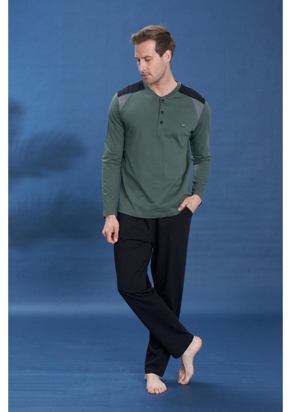 Erkek Penye Süprem Genç Önü Patlı Pijama Takımı | Haki 2119 fiyatları