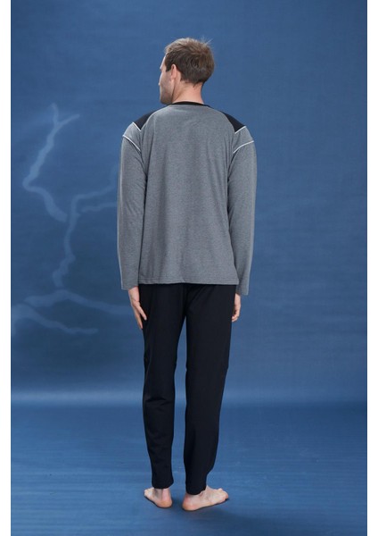 Erkek Penye Süprem Genç Önü Patlı Pijama Takımı | Antrasit 2130 modelleri