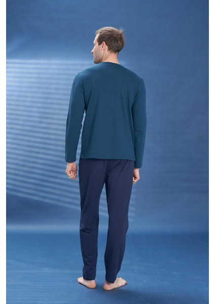 Erkek Penye Süprem Battal Önü Patlı Pijama Takımı | Petrol Yeşili 2112 modelleri