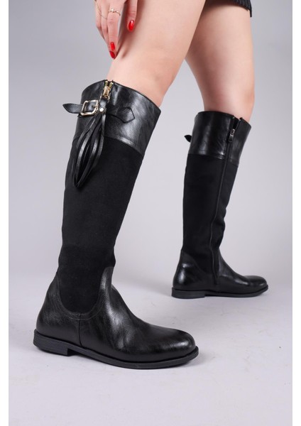 Edıe Cilt Süet Garnili Çizme Siyah fiyatları