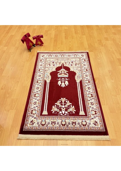 Geleneksel Motifli Yünlü Seccade Bordo fiyatları