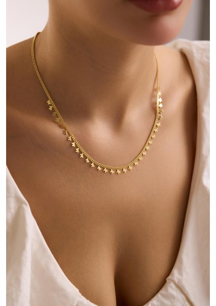 925 Ayar Gümüş Gold Kaplama Gurmet Zircirli Minimal Kelebek Model Kolye fırsatları