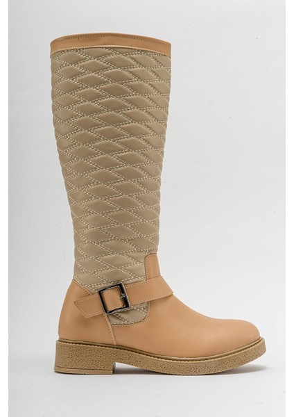 Kaydırmaz Tokalı Kadın Çizme Nude Bej fiyatları