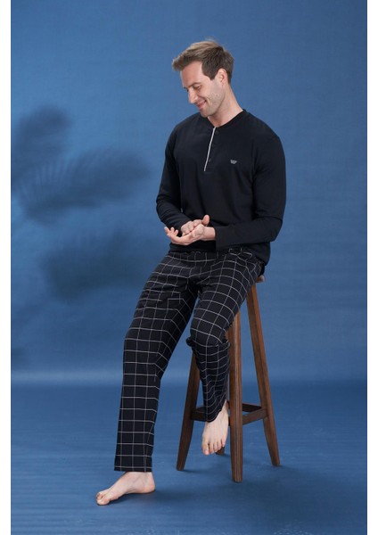 Erkek Penye Süprem Genç Önü Patlı Pijama Takımı | Siyah 2147 fiyatları