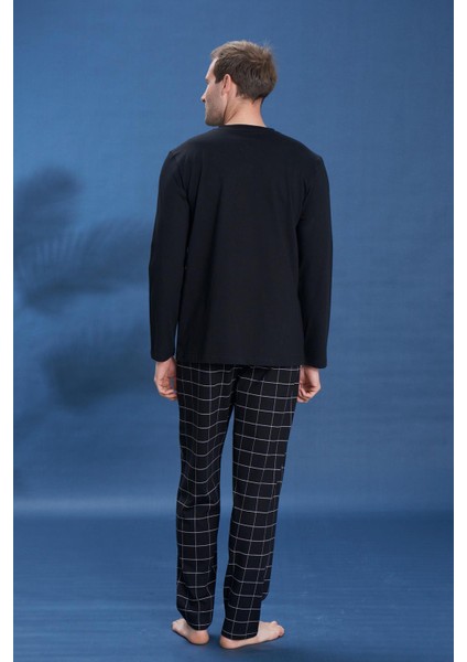 Erkek Penye Süprem Genç Önü Patlı Pijama Takımı | Siyah 2147 modelleri