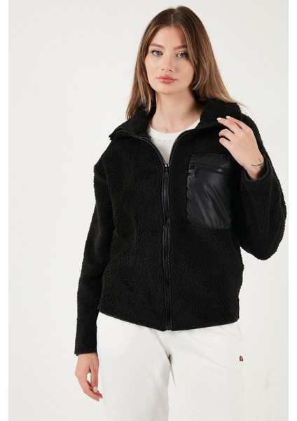 Regular Fit Klasik Yaka Göğüs Cep Detaylı Peluş Hırka Polar Bayan Polar 5866437 fırsatları