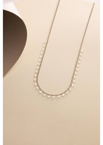 925 Ayar Gümüş Rodyum Kaplama Gurmet Zircirli Minimal Kelebek Model Kolye fırsatları