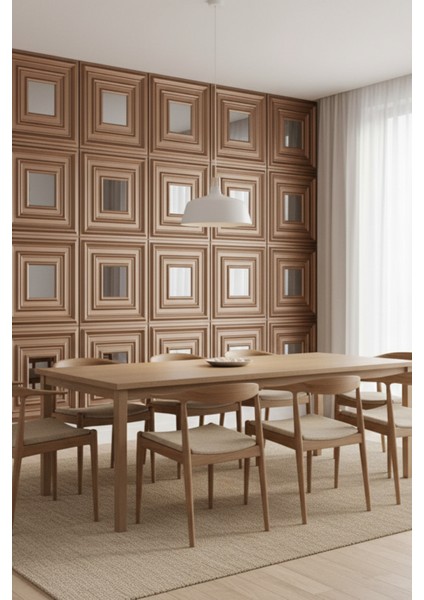 Bronz 45X45 cm Dekoratif Duvar Paneli – 6’lı Set