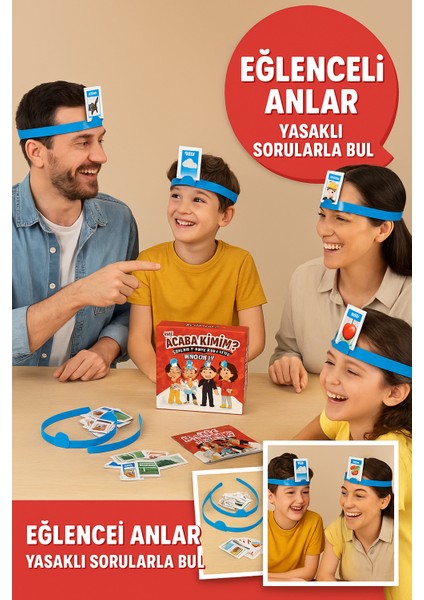 Mini Acaba Kimim? Aile Oyunu – Türkçe Ingilizce Zeka ve Ifade Geliştiren Kartlı Eğlence Seti