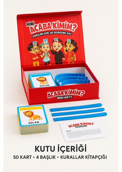 Mini Acaba Kimim? Aile Oyunu – Türkçe Ingilizce Zeka ve Ifade Geliştiren Kartlı Eğlence Seti modelleri