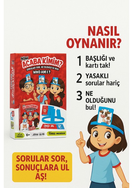 Mini Acaba Kimim? Aile Oyunu – Türkçe Ingilizce Zeka ve Ifade Geliştiren Kartlı Eğlence Seti fırsatları
