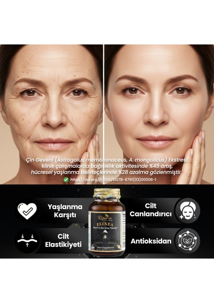 Elixia ‘longevity' | Yaşlanma Karşıtı | Resveratrol, Glutatyon, Koenzim Q10, Nmn, Nadh, Pqq fırsatları