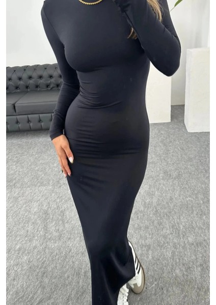 Kadın Siyah Hailey Uzun Kollu Midi Elbise ABGYM0812 fiyatları