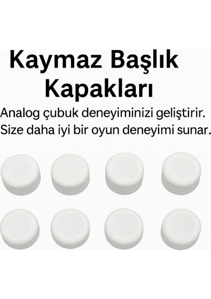 8’li Oyun Kolu Analog Silikon Koruyucu Beyaz – Ps5 / Ps4 / Xbox / Switch Pro Uyumlu indirimleri