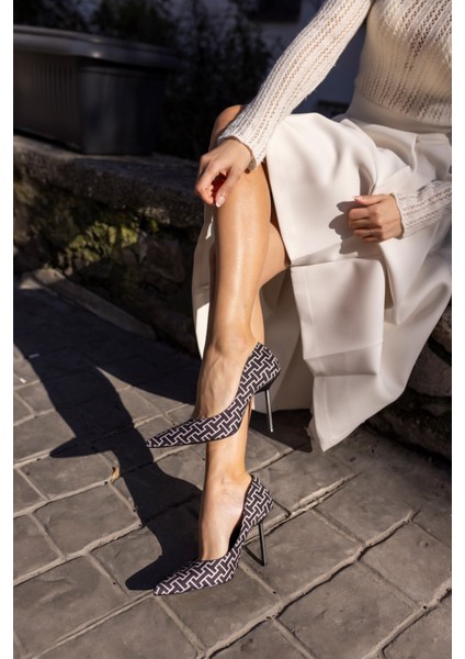 Brice Kadin Siyah Desenli Stiletto