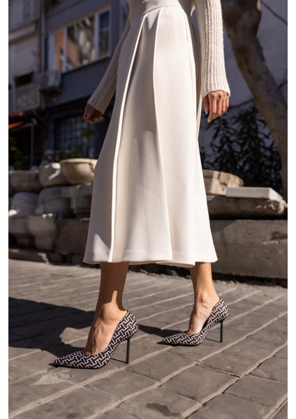 Brice Kadin Siyah Desenli Stiletto modelleri