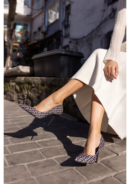 Brice Kadin Siyah Desenli Stiletto