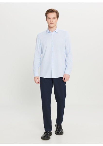 Tailored Fit Klasik Yaka Açık Mavi Erkek Gömlek ACE020261603_AMV fiyatları