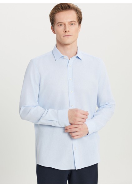 Tailored Fit Klasik Yaka Açık Mavi Erkek Gömlek ACE020261603_AMV modelleri