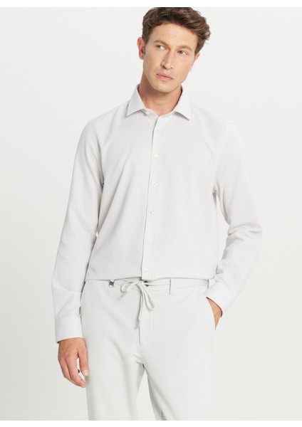 Tailored Fit Klasik Yaka Taş Erkek Gömlek ACE020261603_TAS