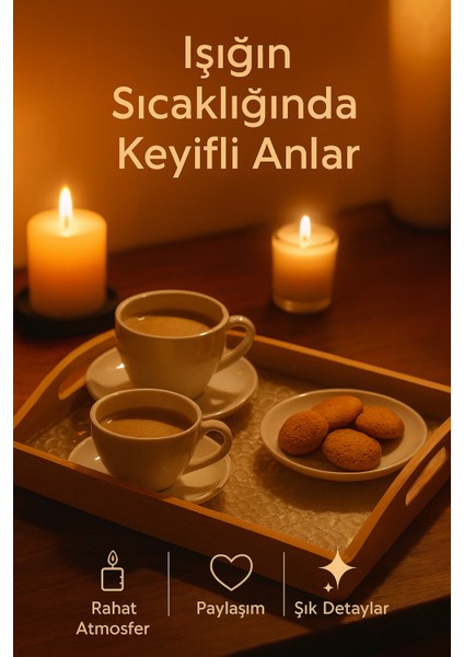 Orta Boy Bambu Dikdörtgen Servis Tepsisi 25×37 cm