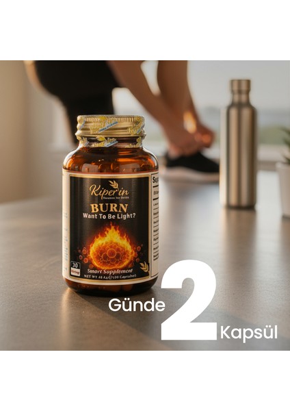 Burn | Yağ Yakıcı | L-Karnitin, Yeşil Çay, Guarana, Zencefil, Garsiniya, Kafein | 60 Kapsül