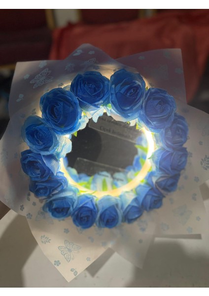 LED Li Aynalı Buket Bu Senin Çiçeğin Aynadaki Benim Çiçeğim Yazılı fiyatları