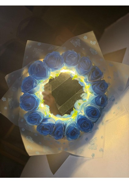 LED Li Aynalı Buket Bu Senin Çiçeğin Aynadaki Benim Çiçeğim Yazılı modelleri