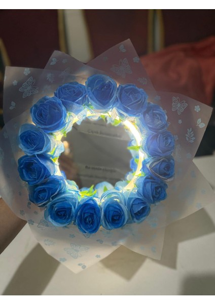 LED Li Aynalı Buket Bu Senin Çiçeğin Aynadaki Benim Çiçeğim Yazılı fırsatları