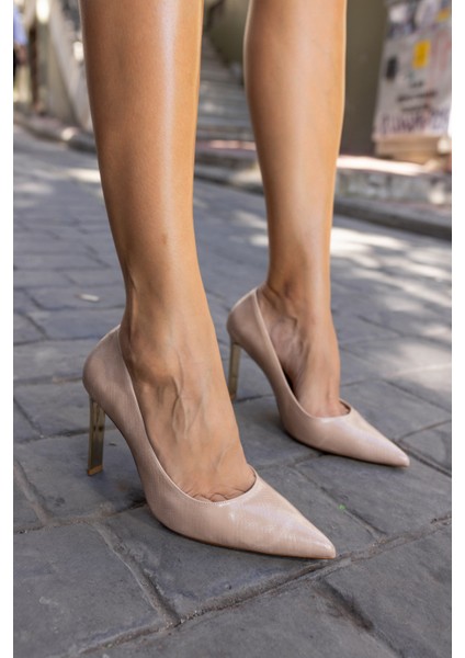 Moli Kadın Bej Topuklu Stıletto Galvaniz Ökçe Topuklu Ayakkabi fiyatları
